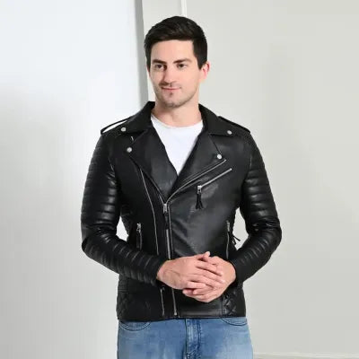 Fashion Biker Leather jacket with fur Coder-31