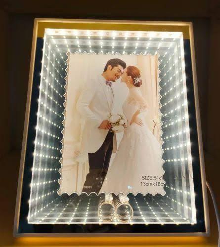 LED Photo Frame/Magic Mirror (3D Effect LED) Birthday Photo Frame